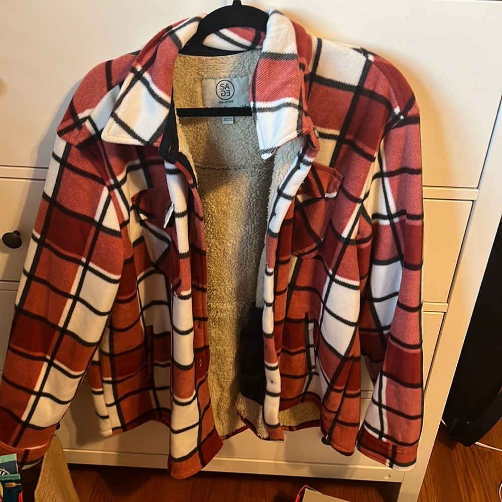 Flannel fuzzy jacket